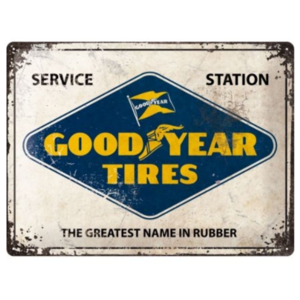 Goodyear Tyres Service Station Metal Sign