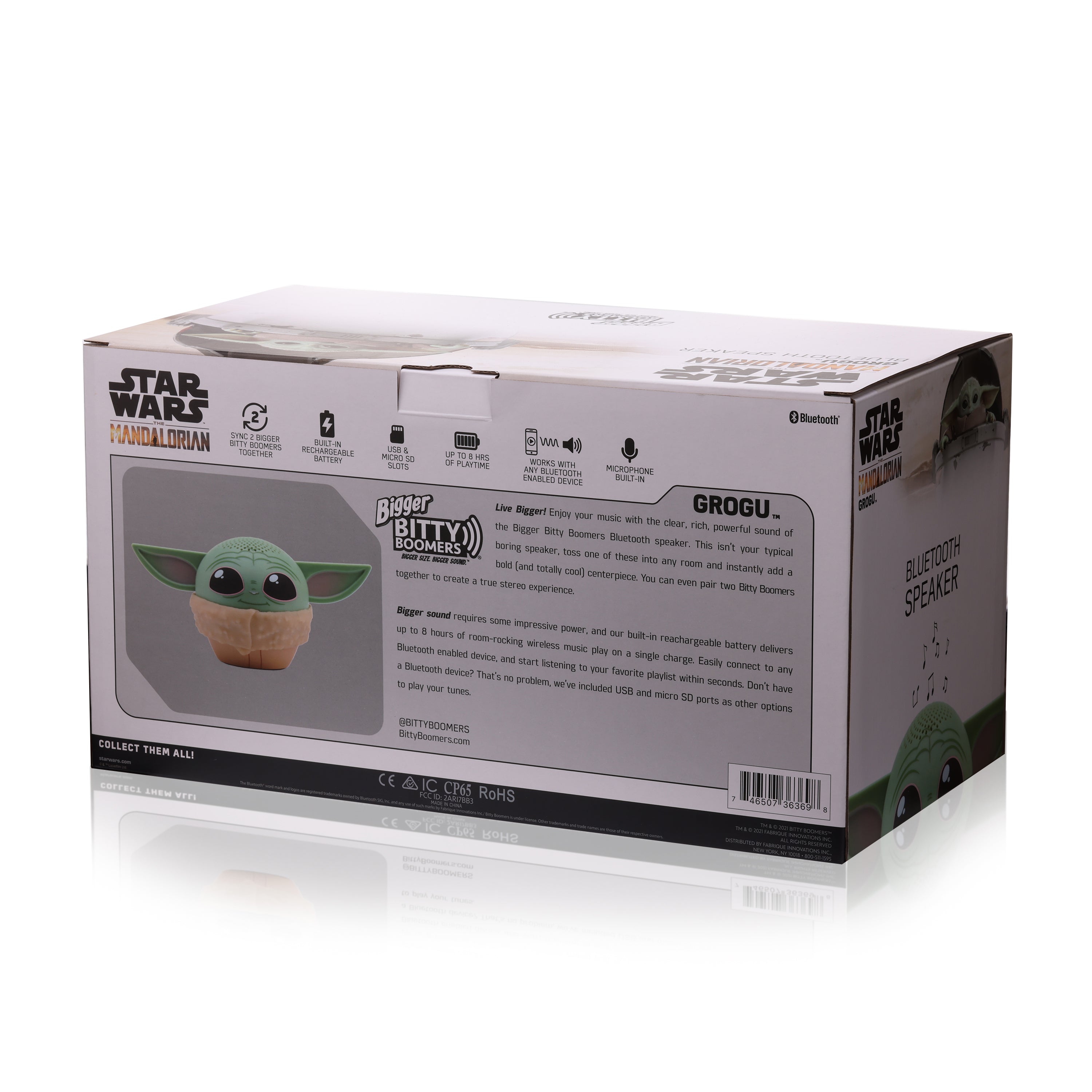 Star Wars: The Mandalorian Bigger Bitty Boomers Grogu in Pram 8" Bluetooth Speaker