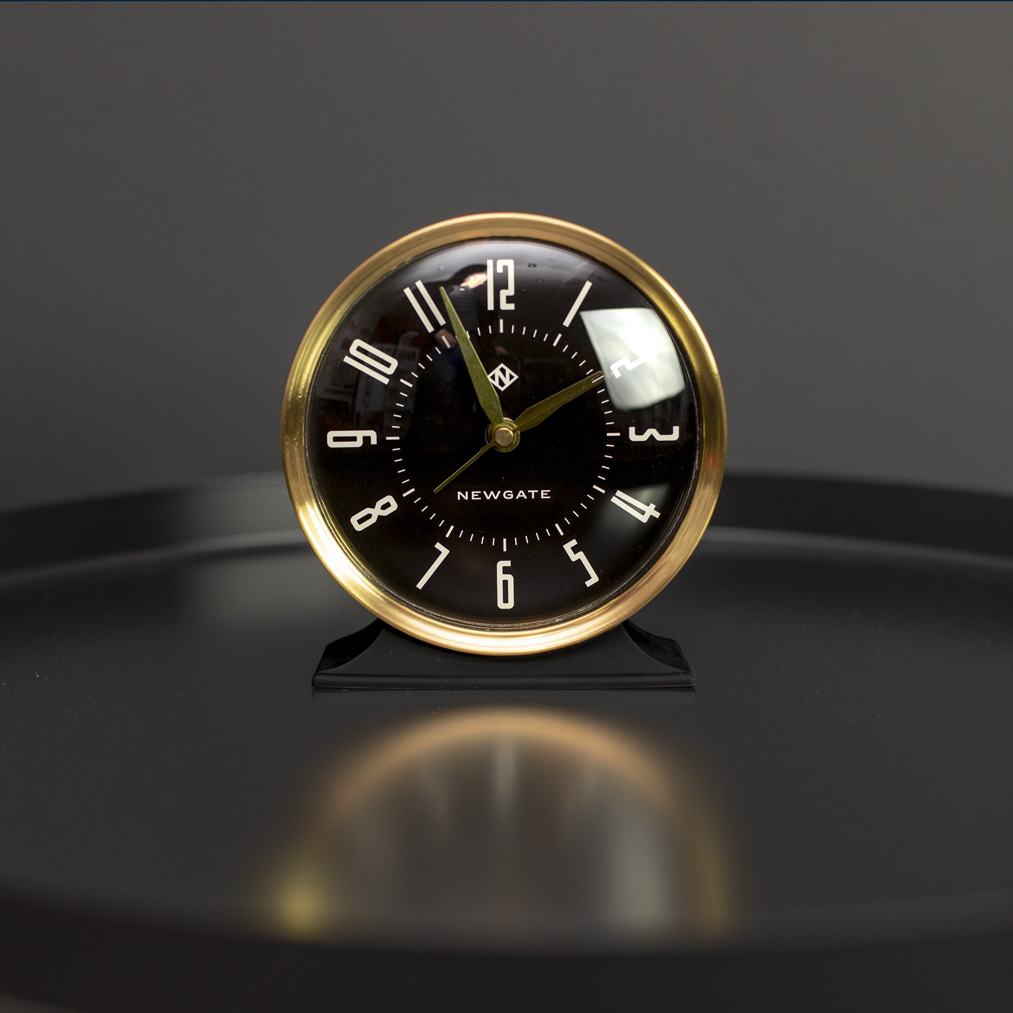 Newgate Hotel Alarm Clock Black & Brass