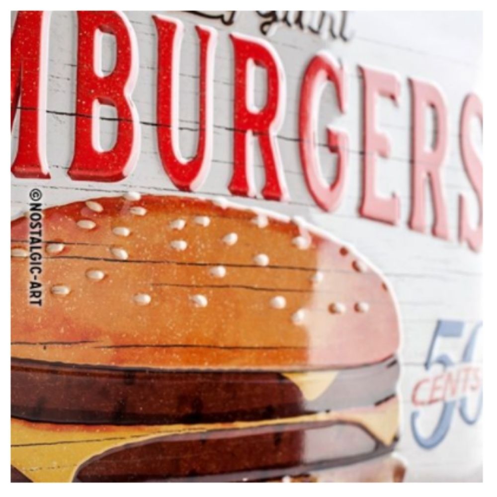 Enjoy Hamburgers Metal Sign
