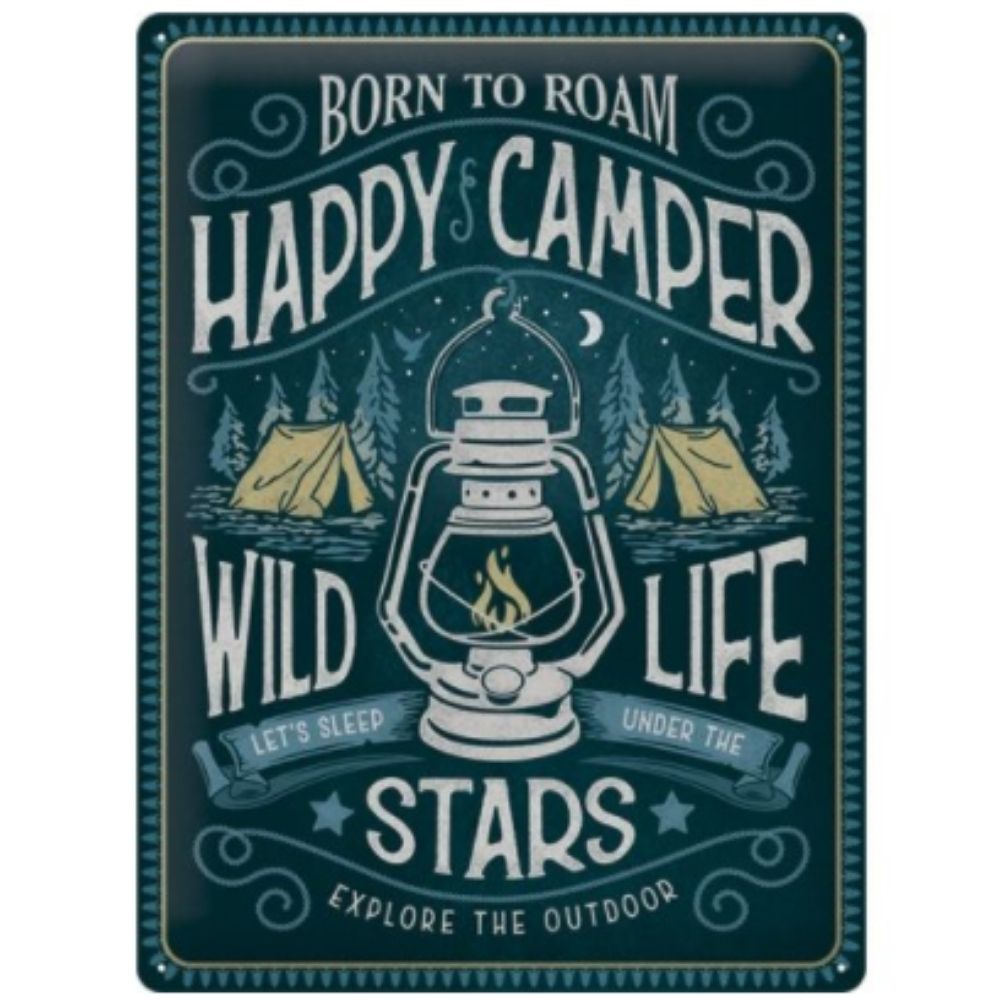 Happy Camper Wild Life Metal Sign