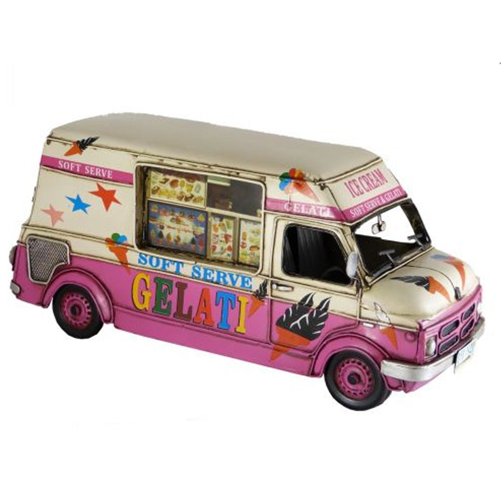 Ice Truck Pink & Cream Metal Decor