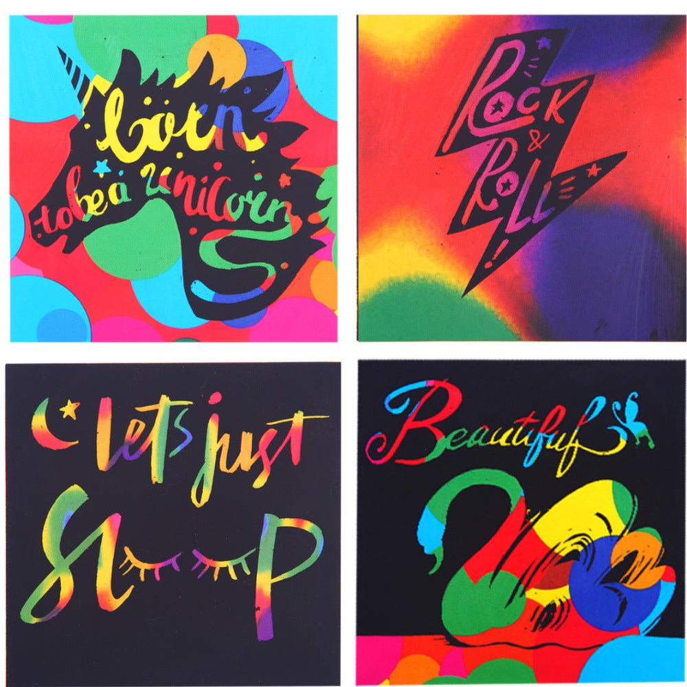 Rainbow Scratch Art Notes Box Set 130Pcs