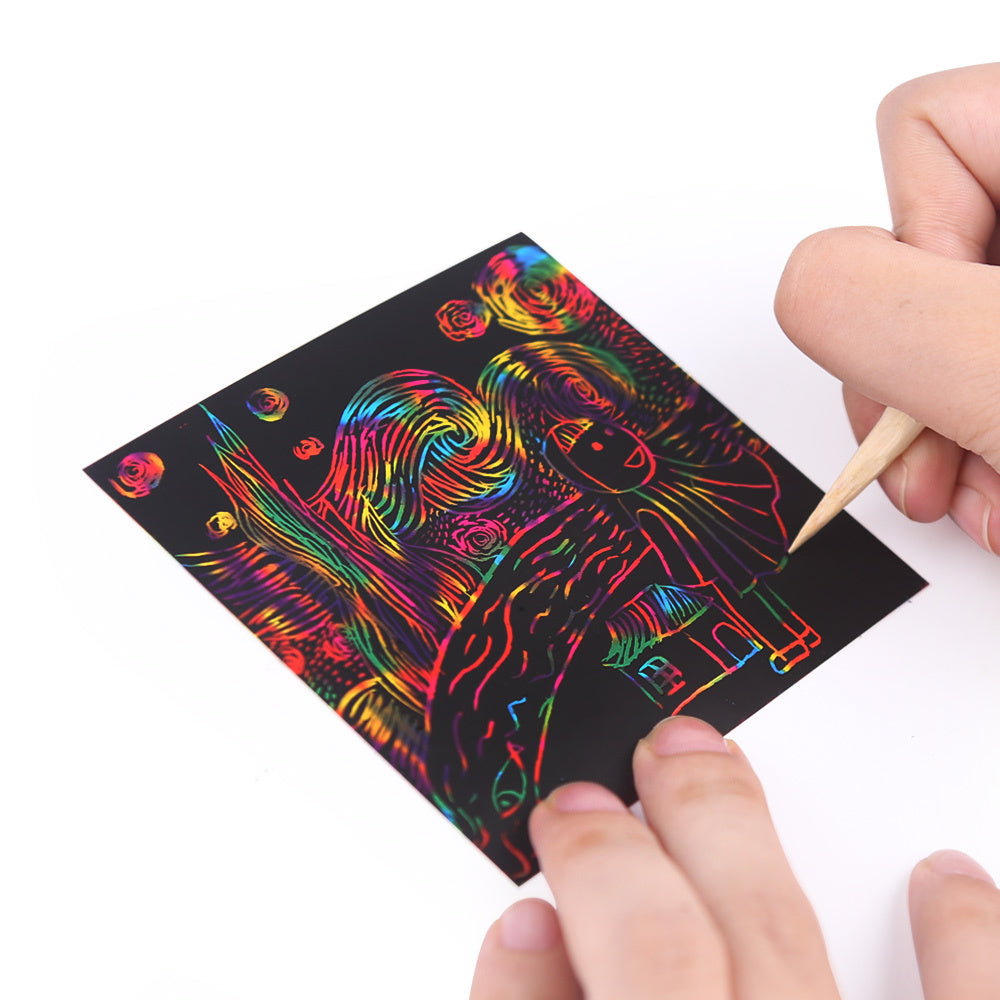 Rainbow Scratch Art Notes Box Set 130Pcs