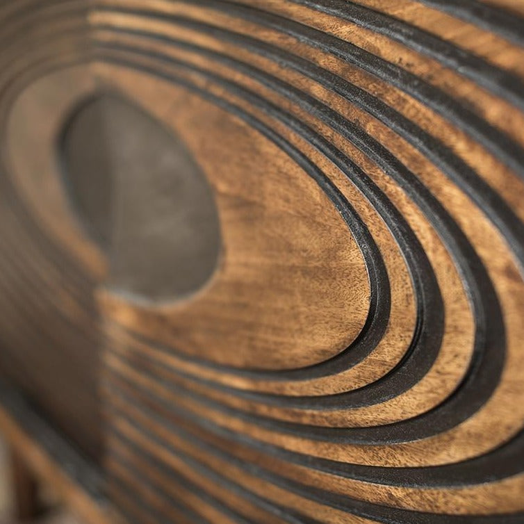 Circle Pattern Hand-Crafted Sliding Door Sideboard