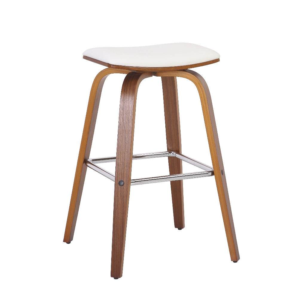 Copper Wooden Bar Stool Set of 2 - White