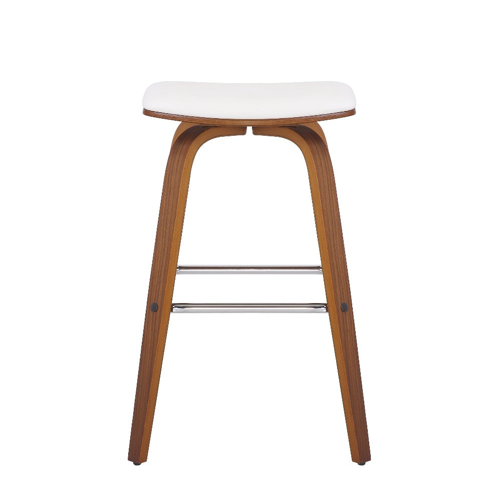 Copper Wooden Bar Stool Set of 2 - White