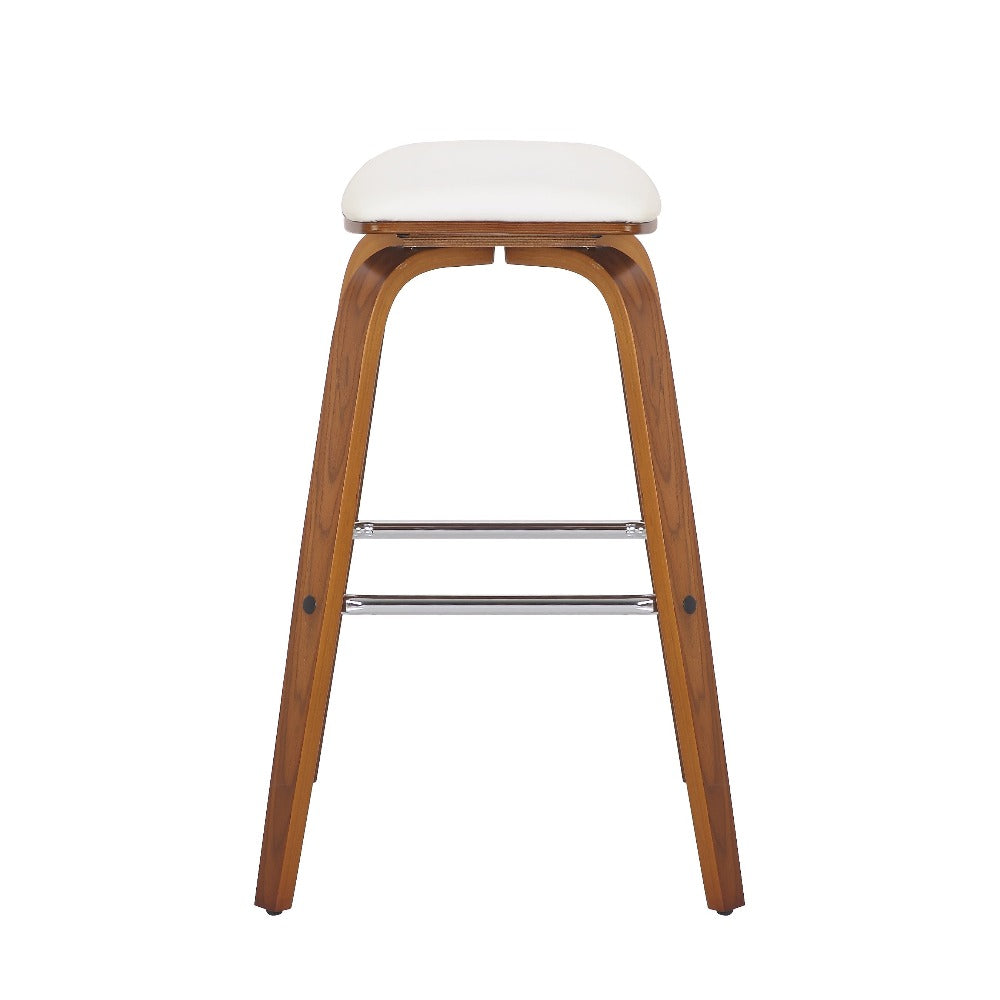 Copper Wooden Bar Stool Set of 2 - White