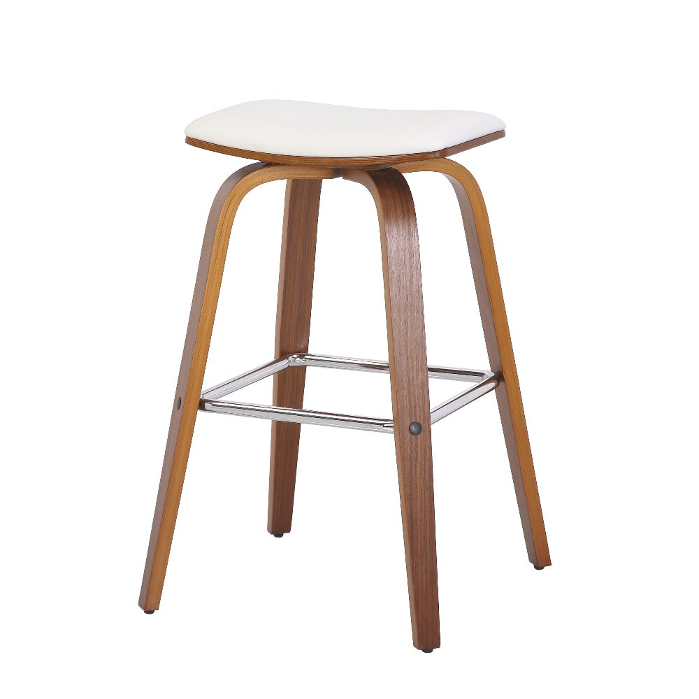 Copper Wooden Bar Stool Set of 2 - White
