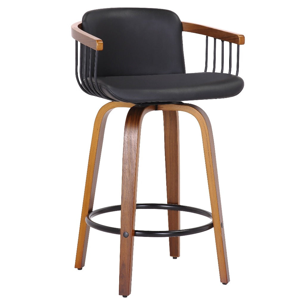 Commander Kitchen Swivel Armchair Bar Stool (Set of 2)