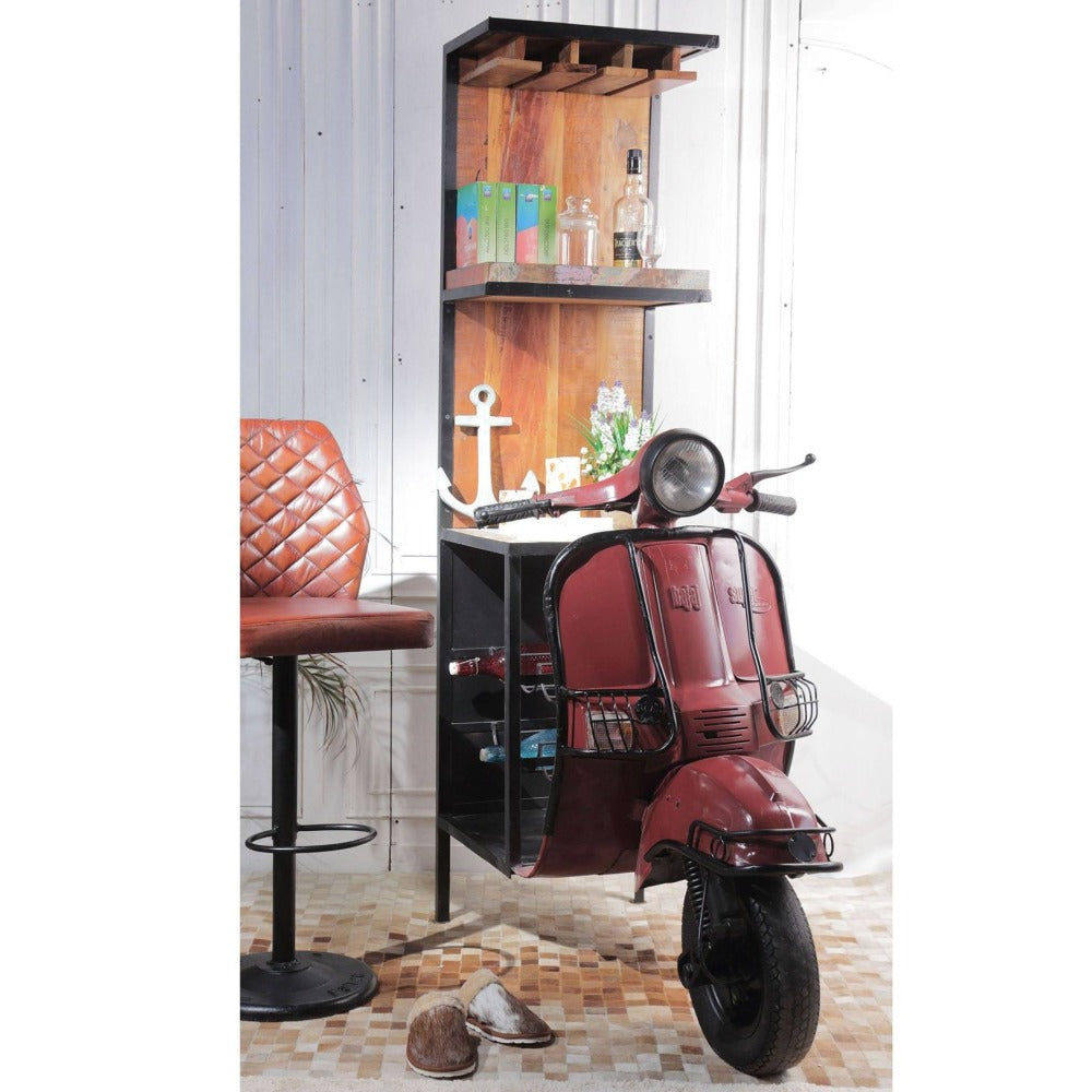 Red Scooter Front Home Bar