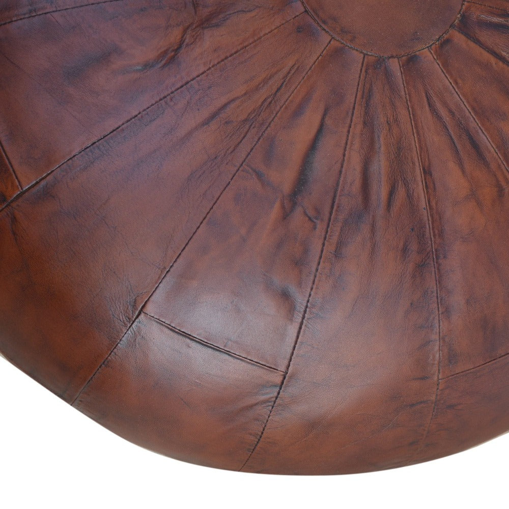 Coffee Leather Ottoman
