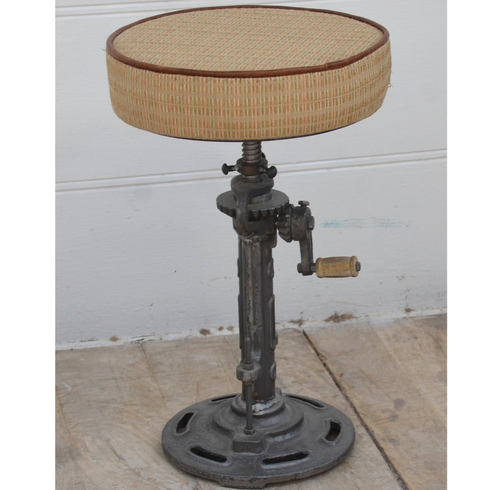 Natural Fibre Cane Wind Up Industrial Stool