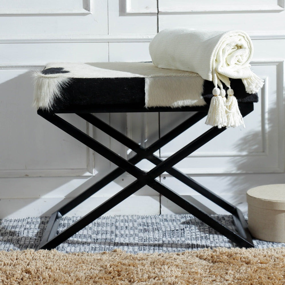 Dahlia Cow Hide Stool