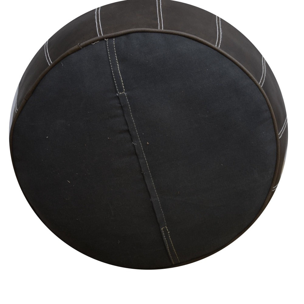 Moroccan Leather Ottoman Brown