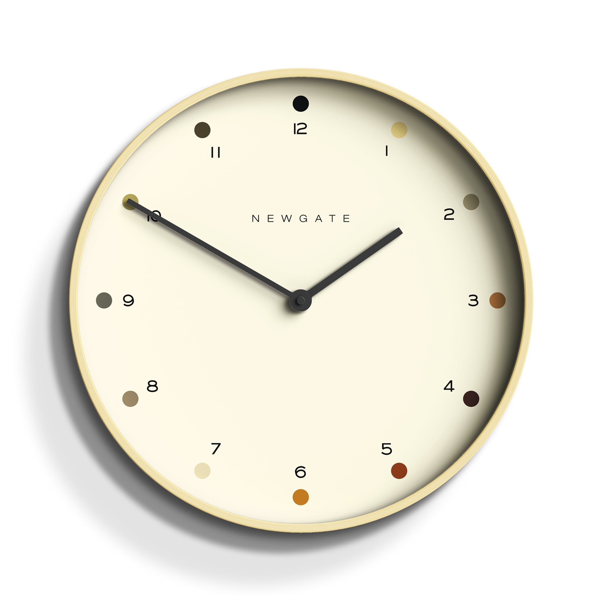 Newgate Mr Clarke Wall Clock Pale Wood Dot Dial