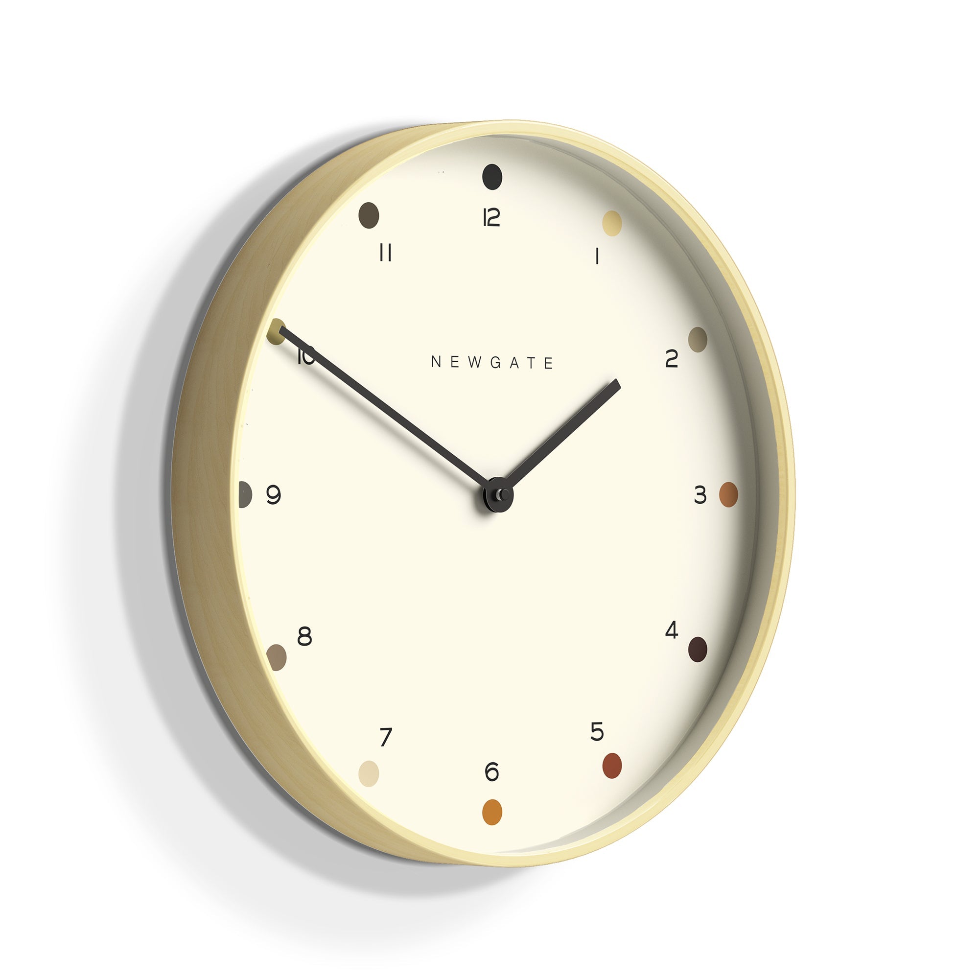 Newgate Mr Clarke Wall Clock Pale Wood Dot Dial