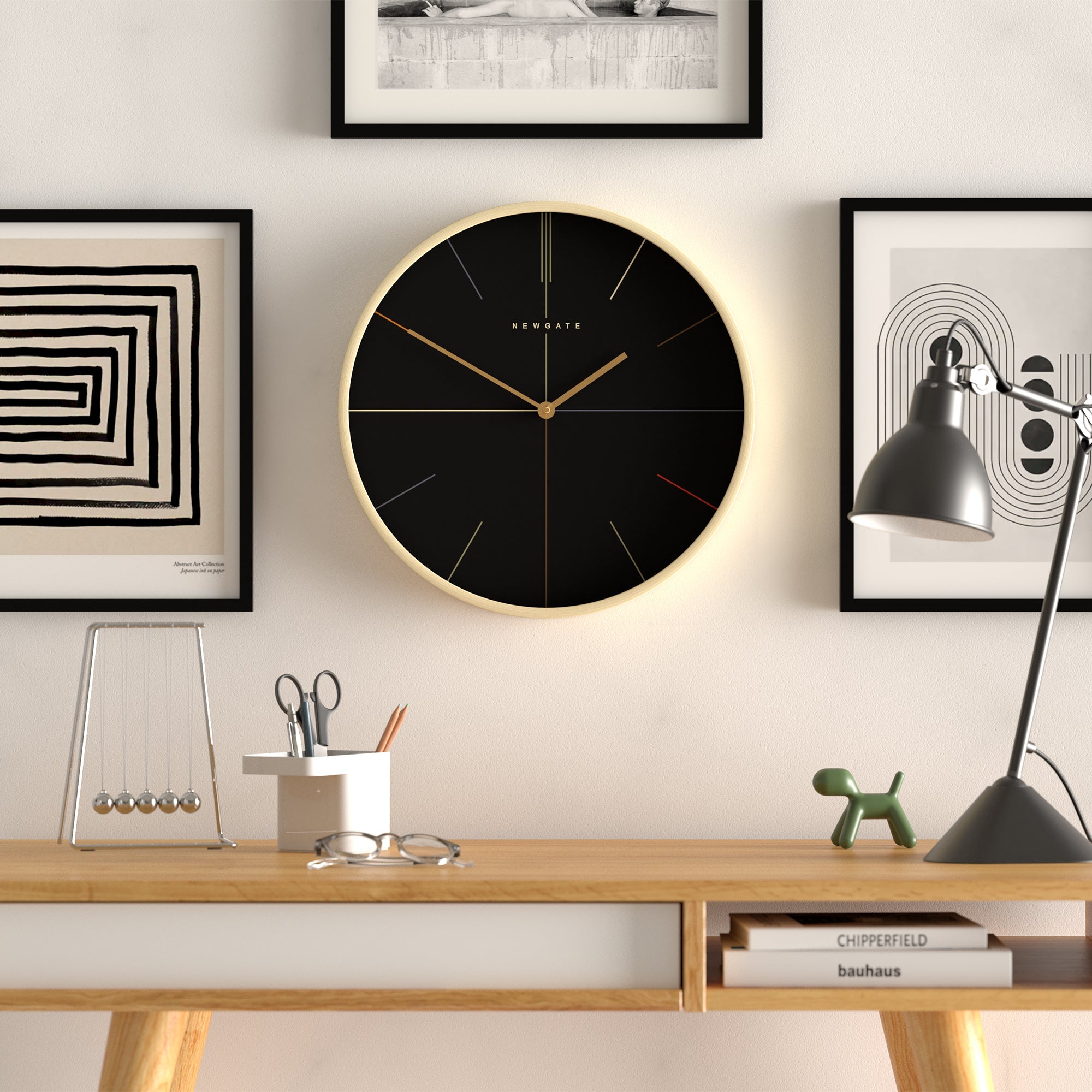 Newgate Mr Clarke Wall Clock Pale Black Dial