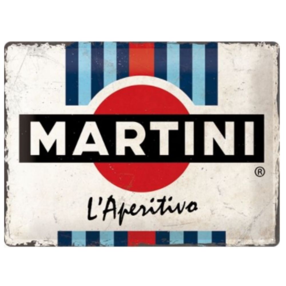 Martini L'Aperitivo Racing Stripes Metal Sign