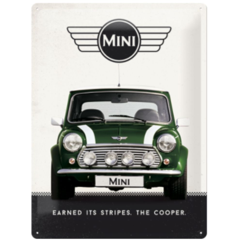 Mini Cooper Green Metal Sign