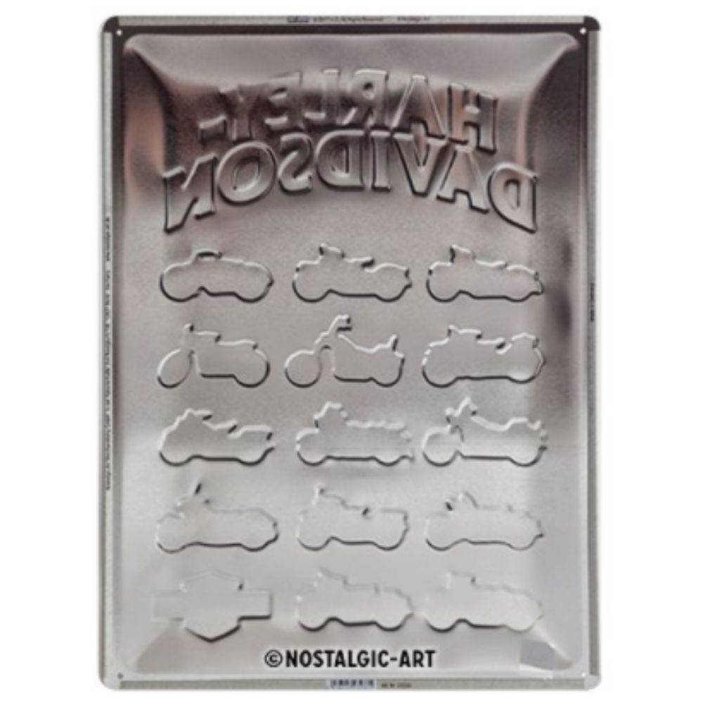 Harley Davidson Motorbike Models Chart Metal Sign