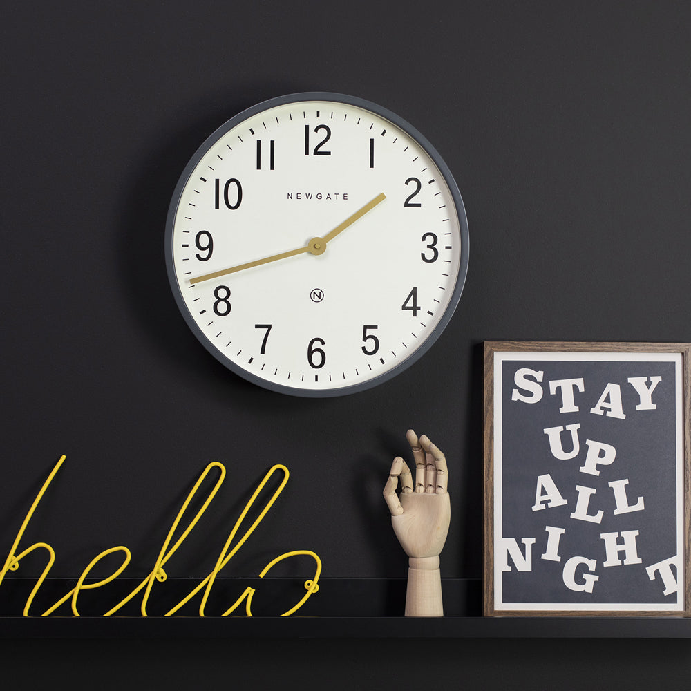 Newgate Mr Edwards Wall Clock Matte Blizzard Grey