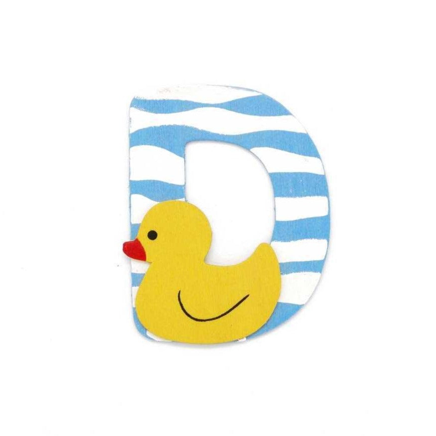 Animal Wooden Letter D Blue