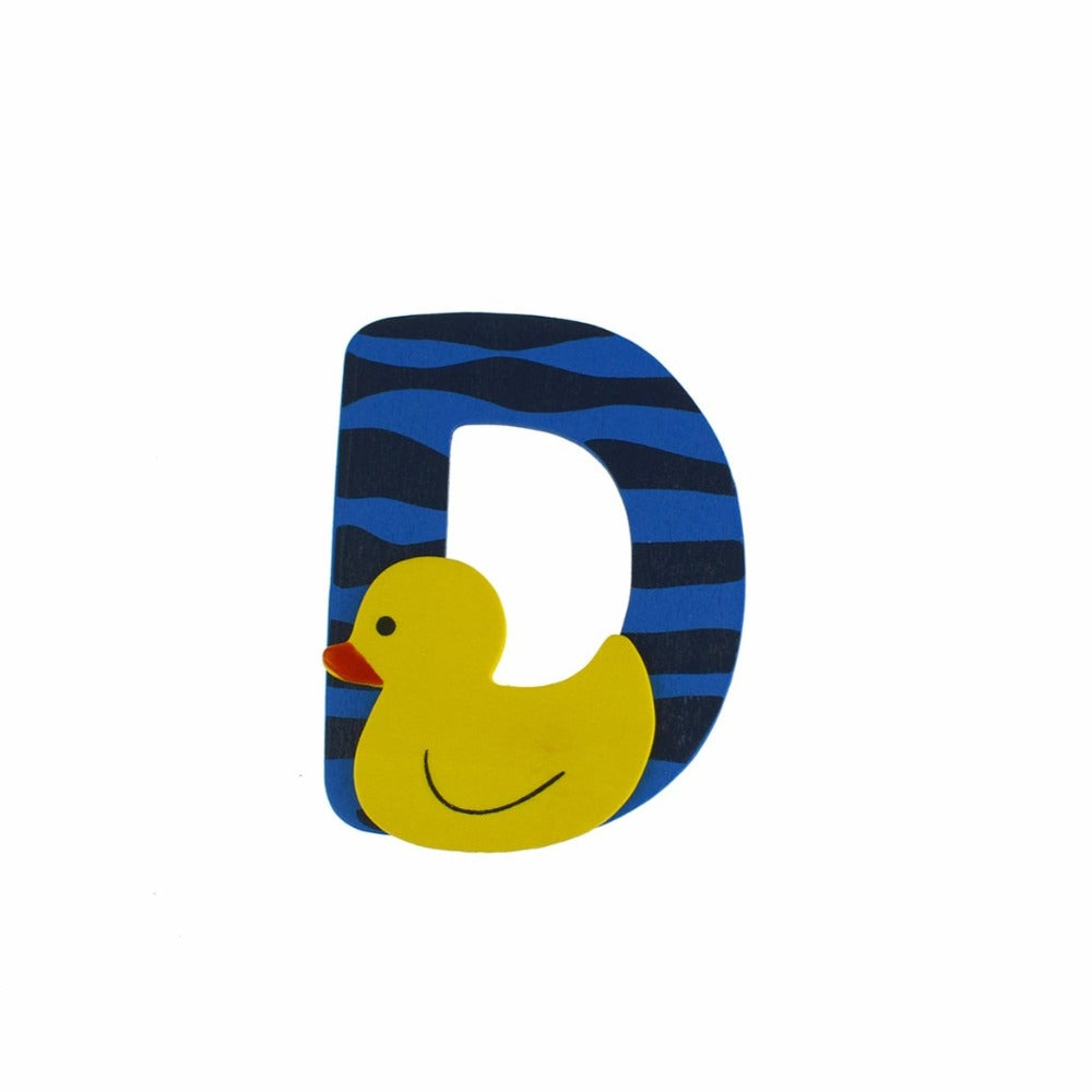 Animal Wooden Letter D Dark Blue