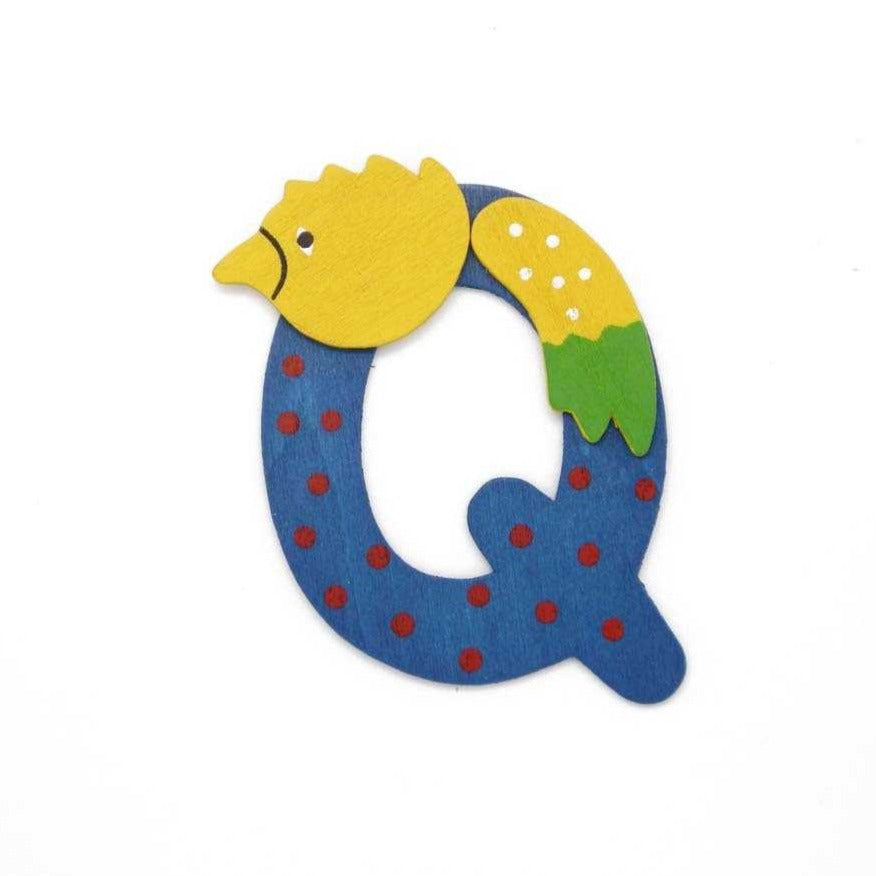 Animal Wooden Letter Q Blue