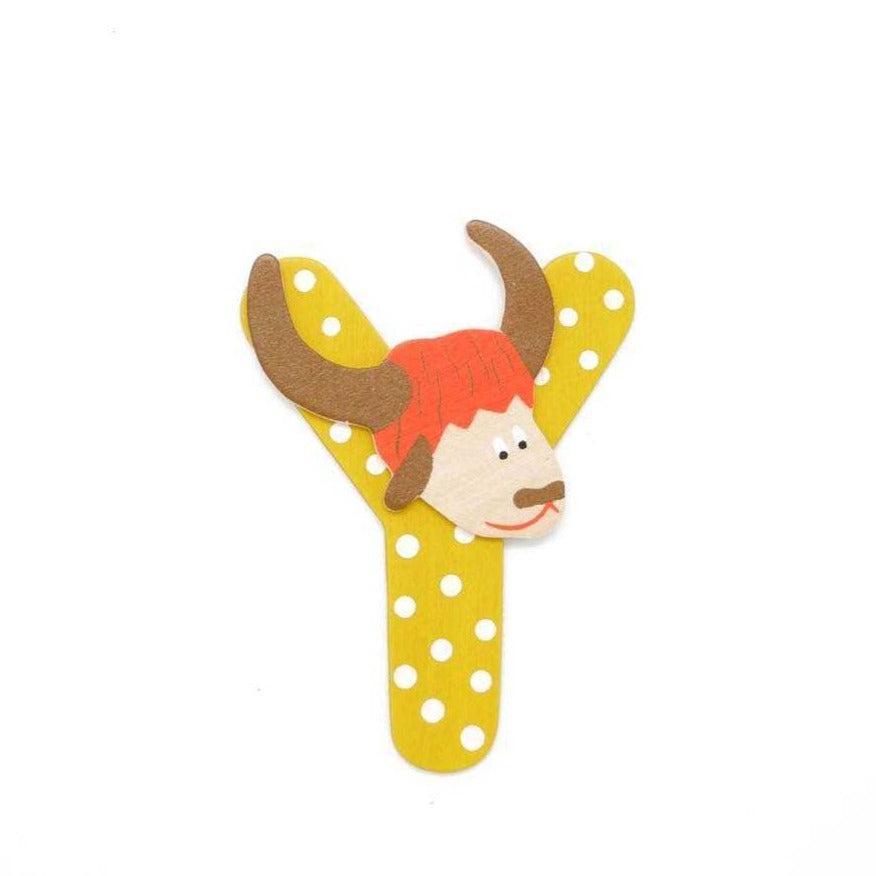 Animal Wooden Letter Y Yellow