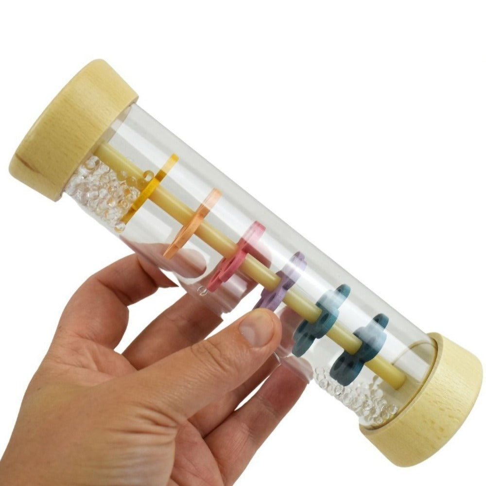 Wooden Rainmaker Rattle In Clear Tube - French Lavender