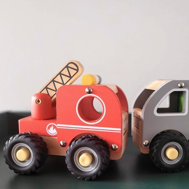 Kids Wooden Toy Vehicle - Fire Engine
