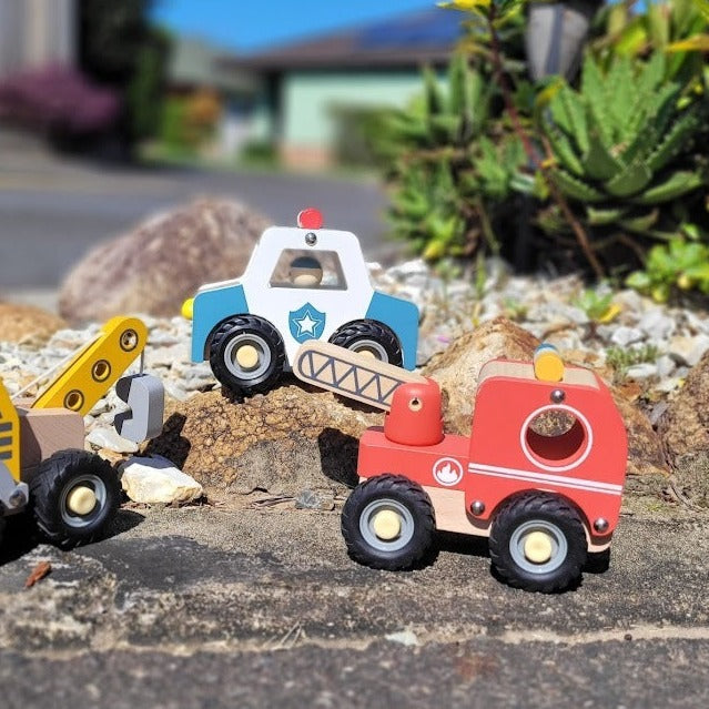 Kids Wooden Toy Vehicle - Fire Engine