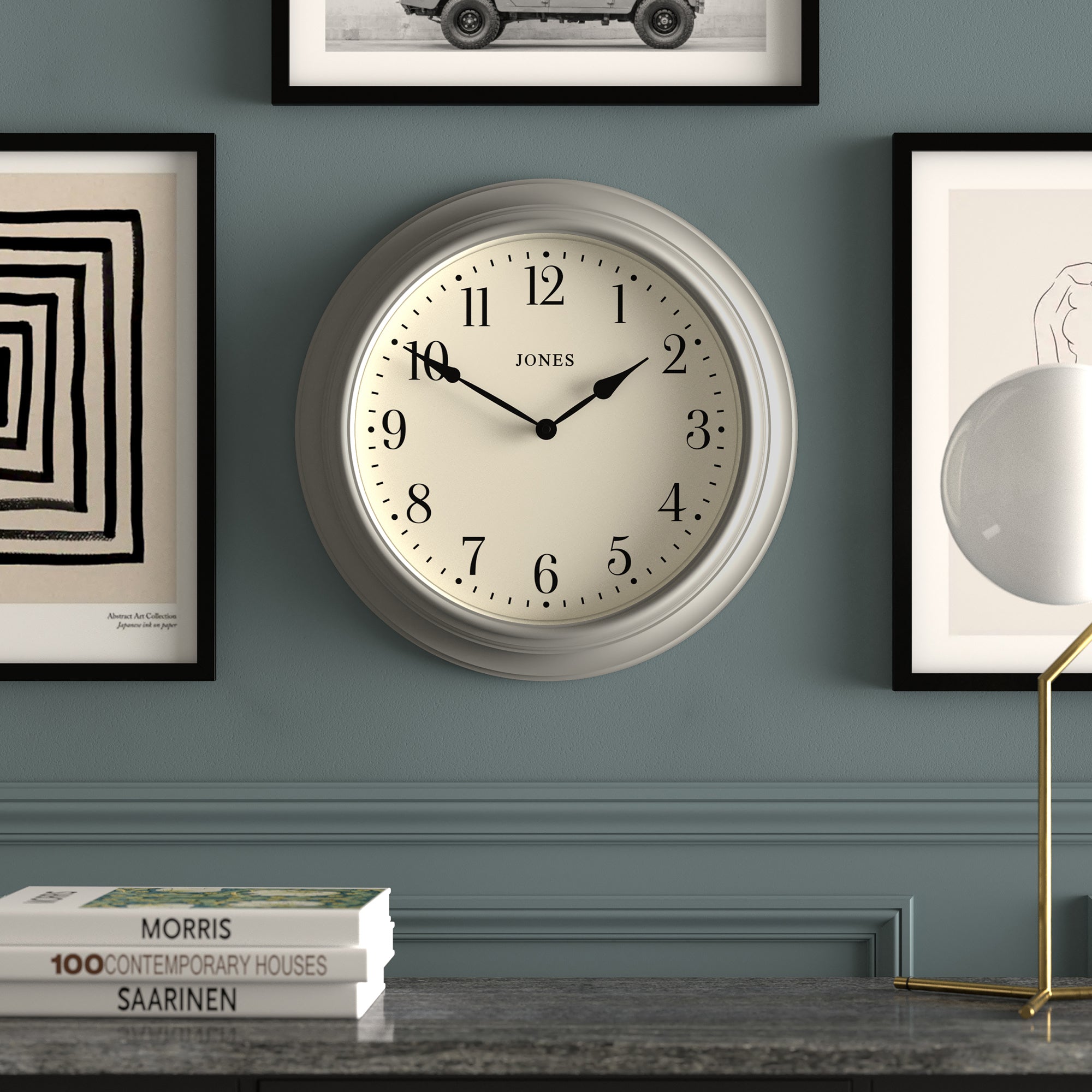 Newgate Jones Supper Club Wall Clock Cloud Grey