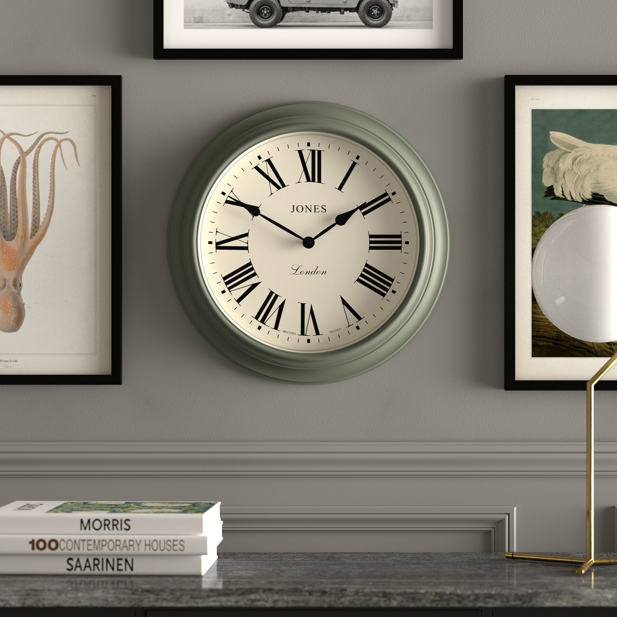 Newgate Jones Supper Club Wall Clock Moss Green