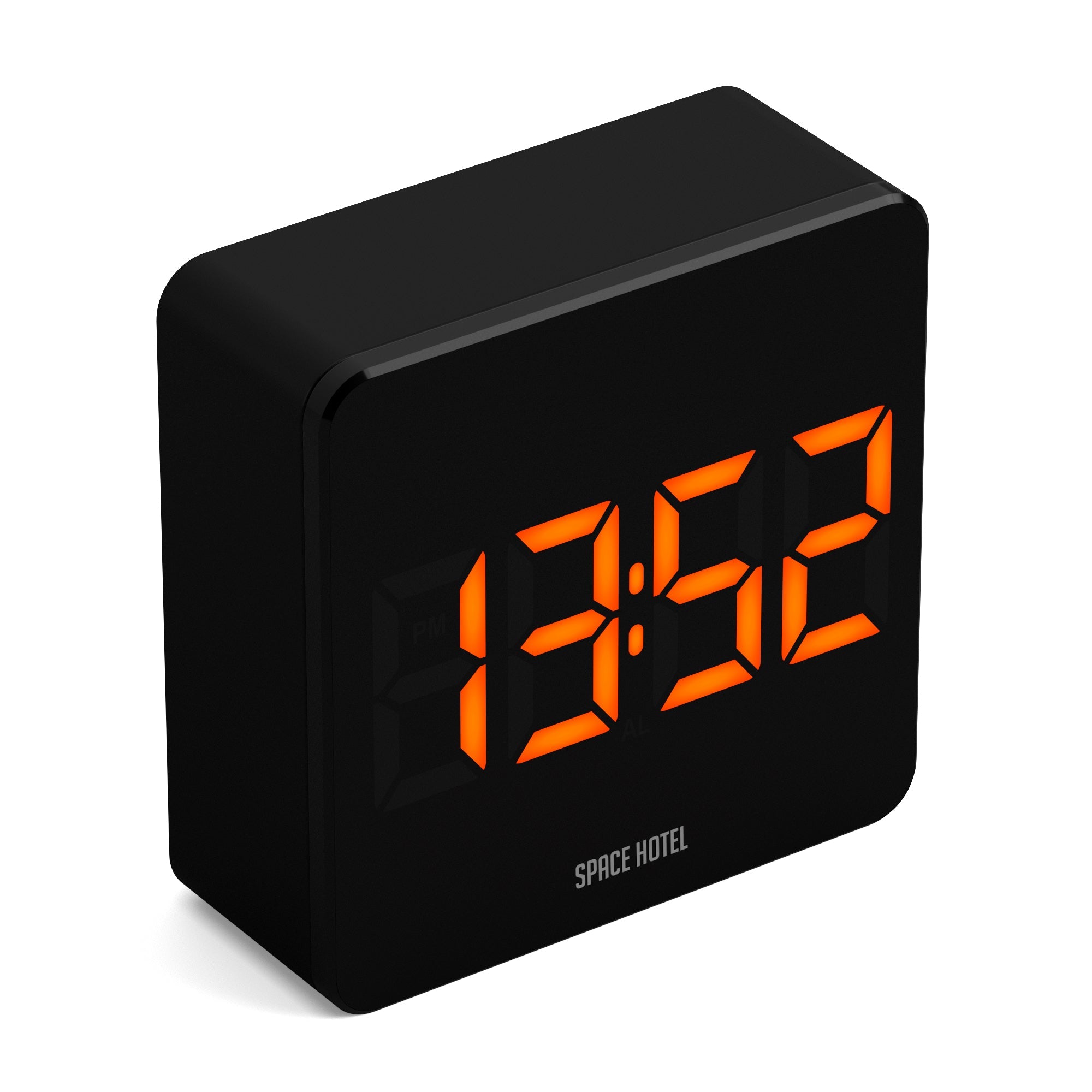 Newgate Space Hotel Orbatron Alarm Clock Black Case - Black Lens - Orange LED