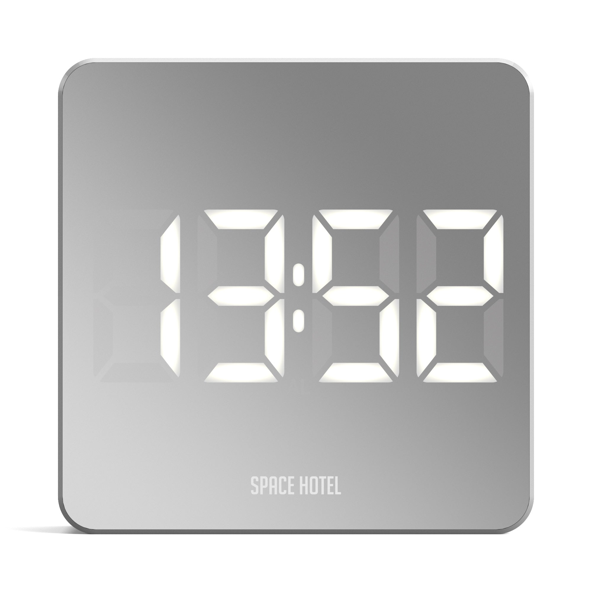 Newgate Space Hotel Orbatron Alarm Clock White Case - Silver Lens - White LED