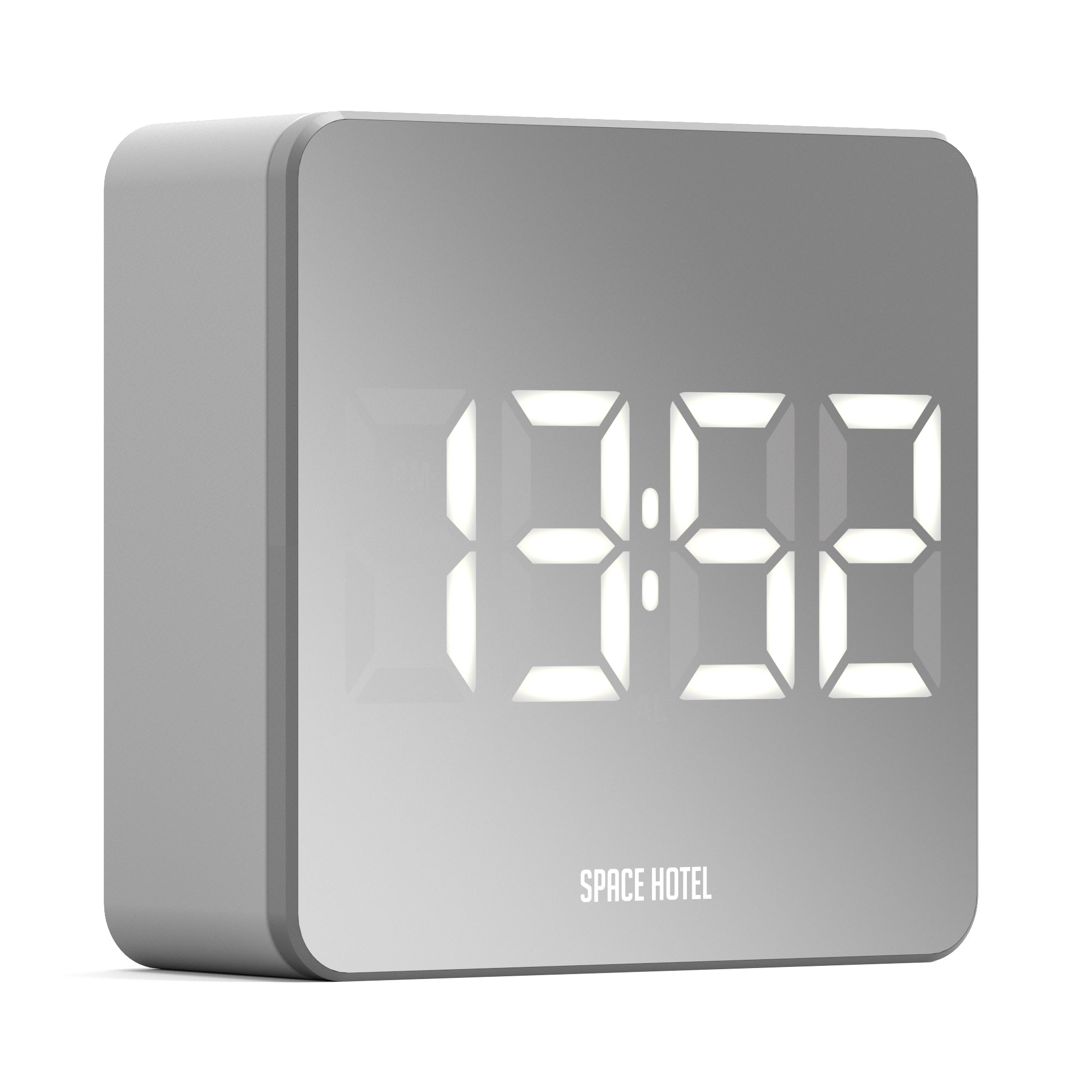 Newgate Space Hotel Orbatron Alarm Clock White Case - Silver Lens - White LED