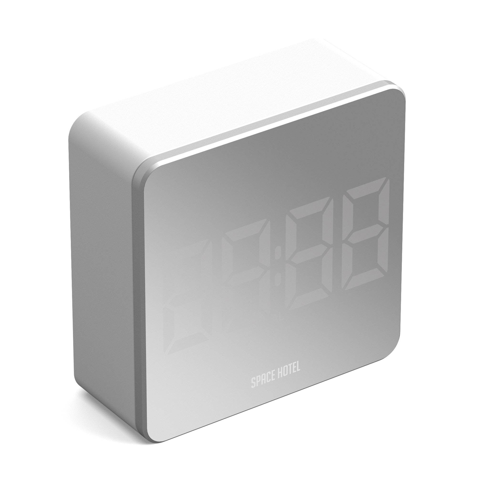 Newgate Space Hotel Orbatron Alarm Clock White Case - Silver Lens - White LED