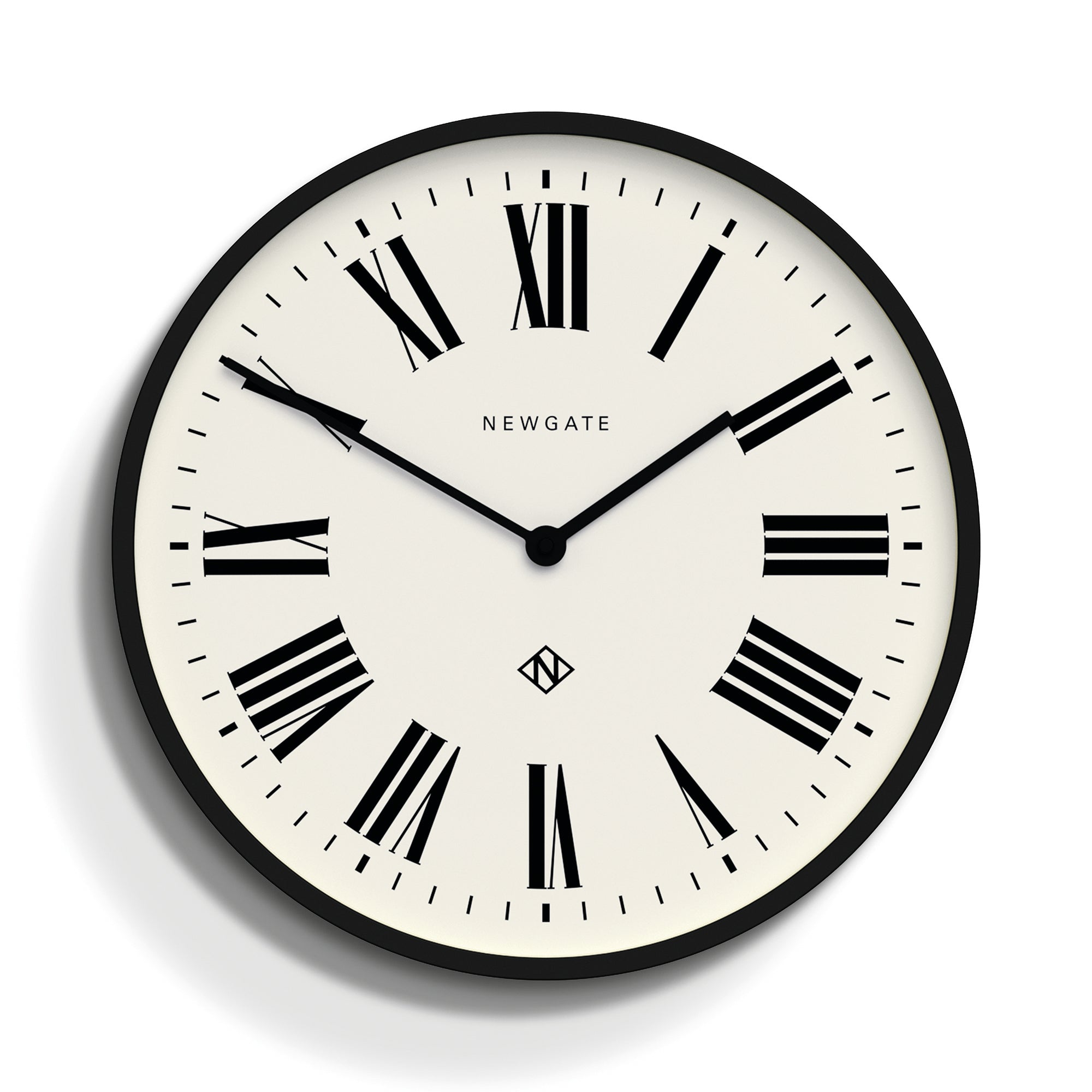 Newgate Number Three Italian Black Wall Clock