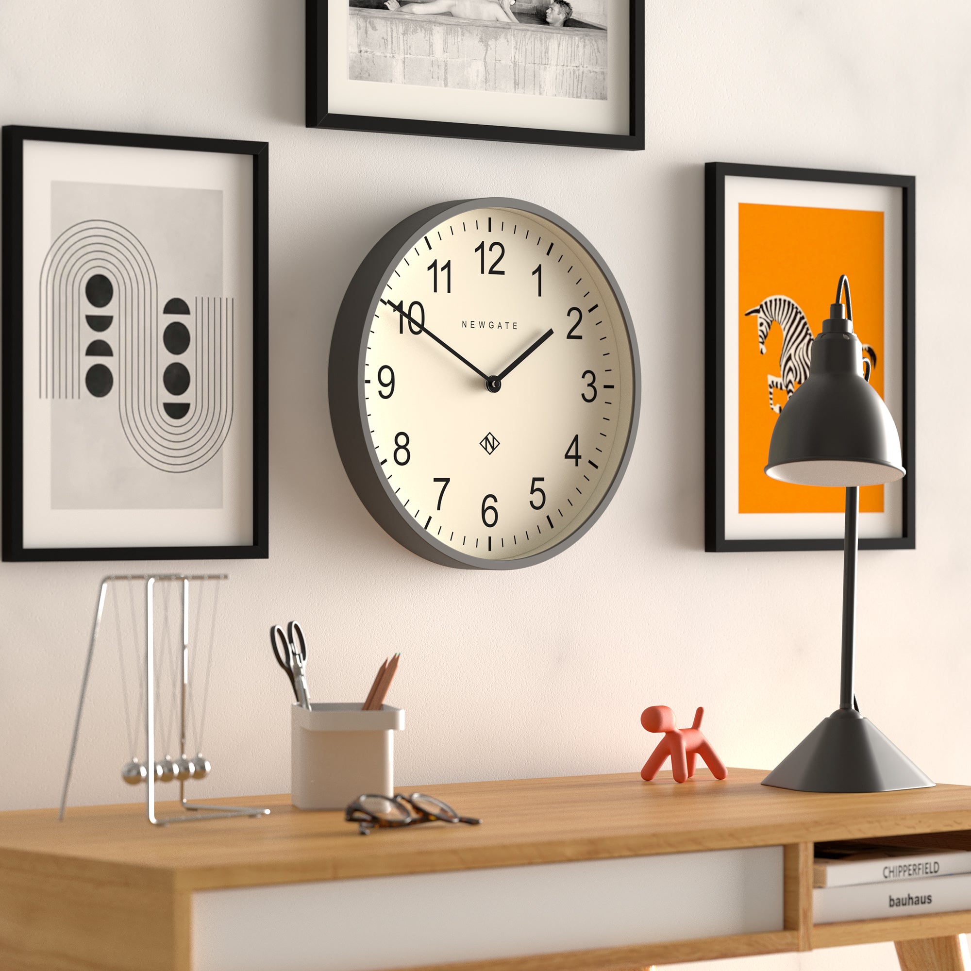 Newgate Number Three Professor Wall Clock - Grey