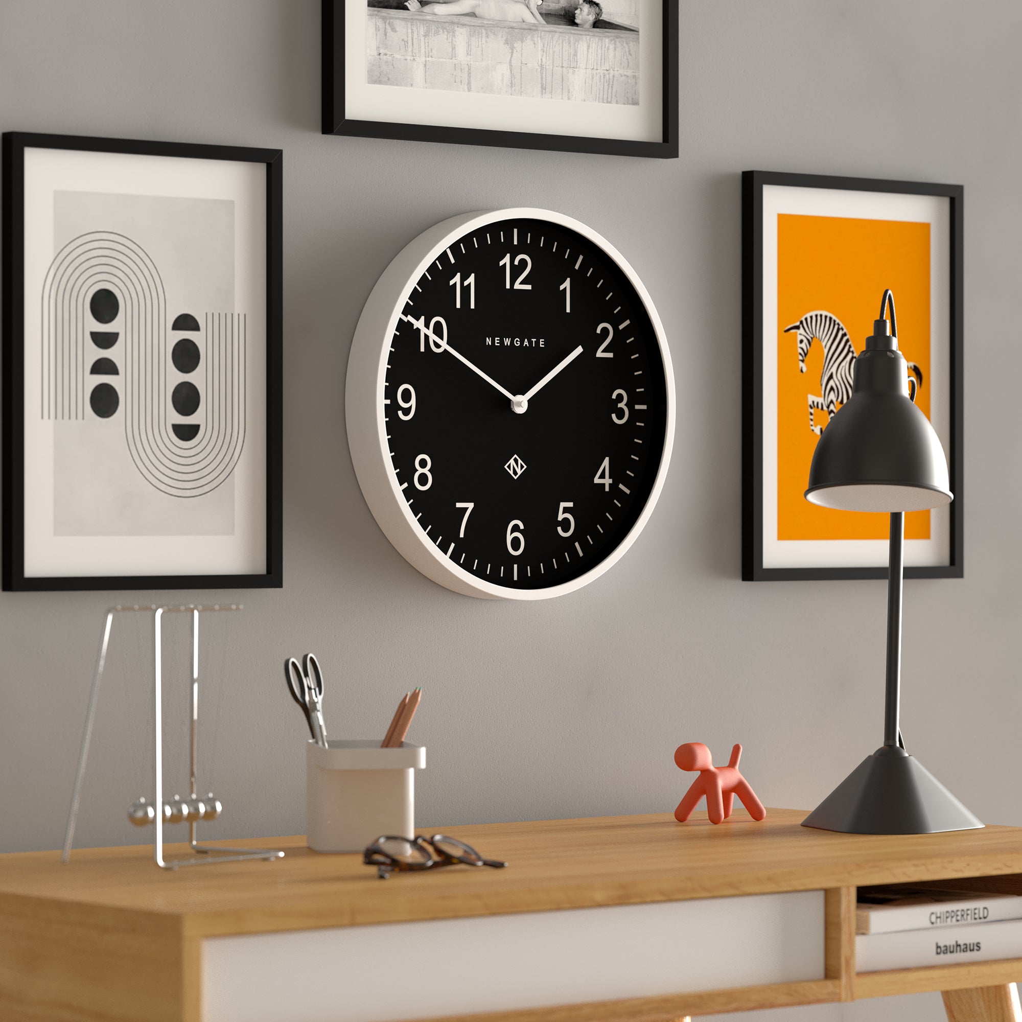 Newgate Number Three Professor Wall Clock - Black Face