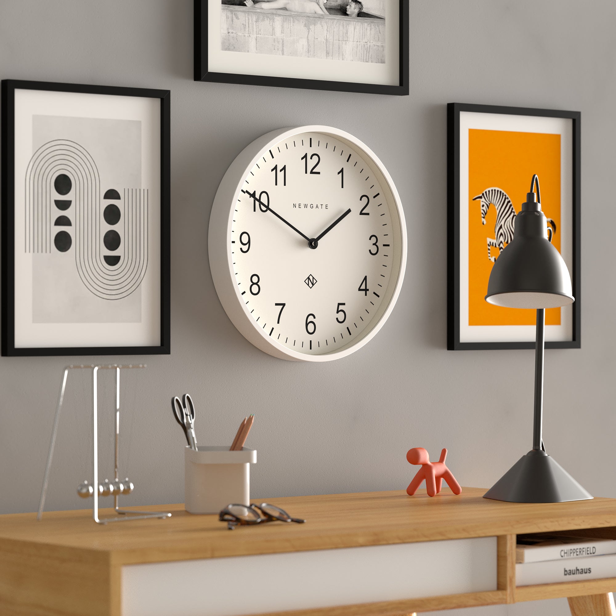 Newgate Number Three Professor Wall Clock - White Face