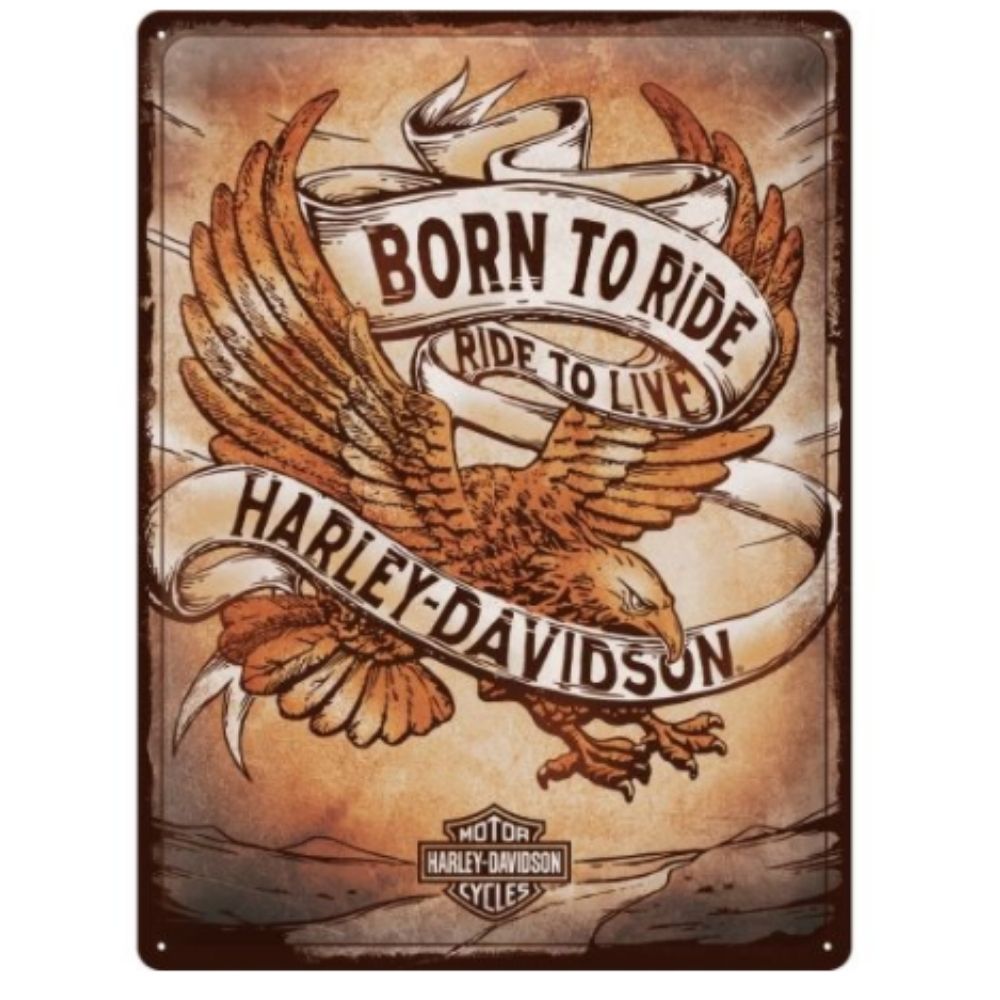 Harley Davidson Born To Ride Eagle Metal Sign