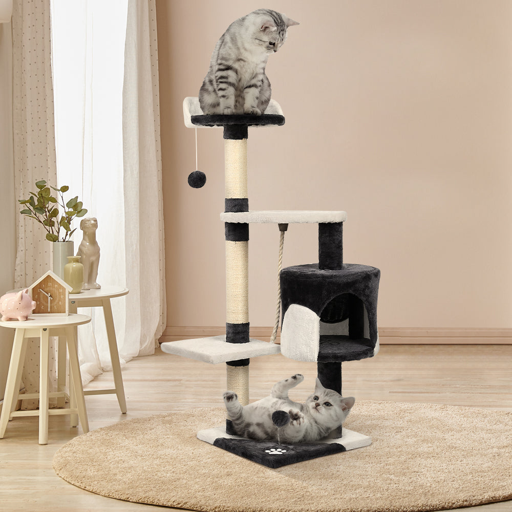 Cat Tree Scratching Post Scratcher Tower Wood 112cms