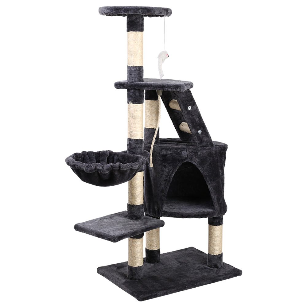 Cat Tree Scratching Post Tower House Wood Multi Level 120cms