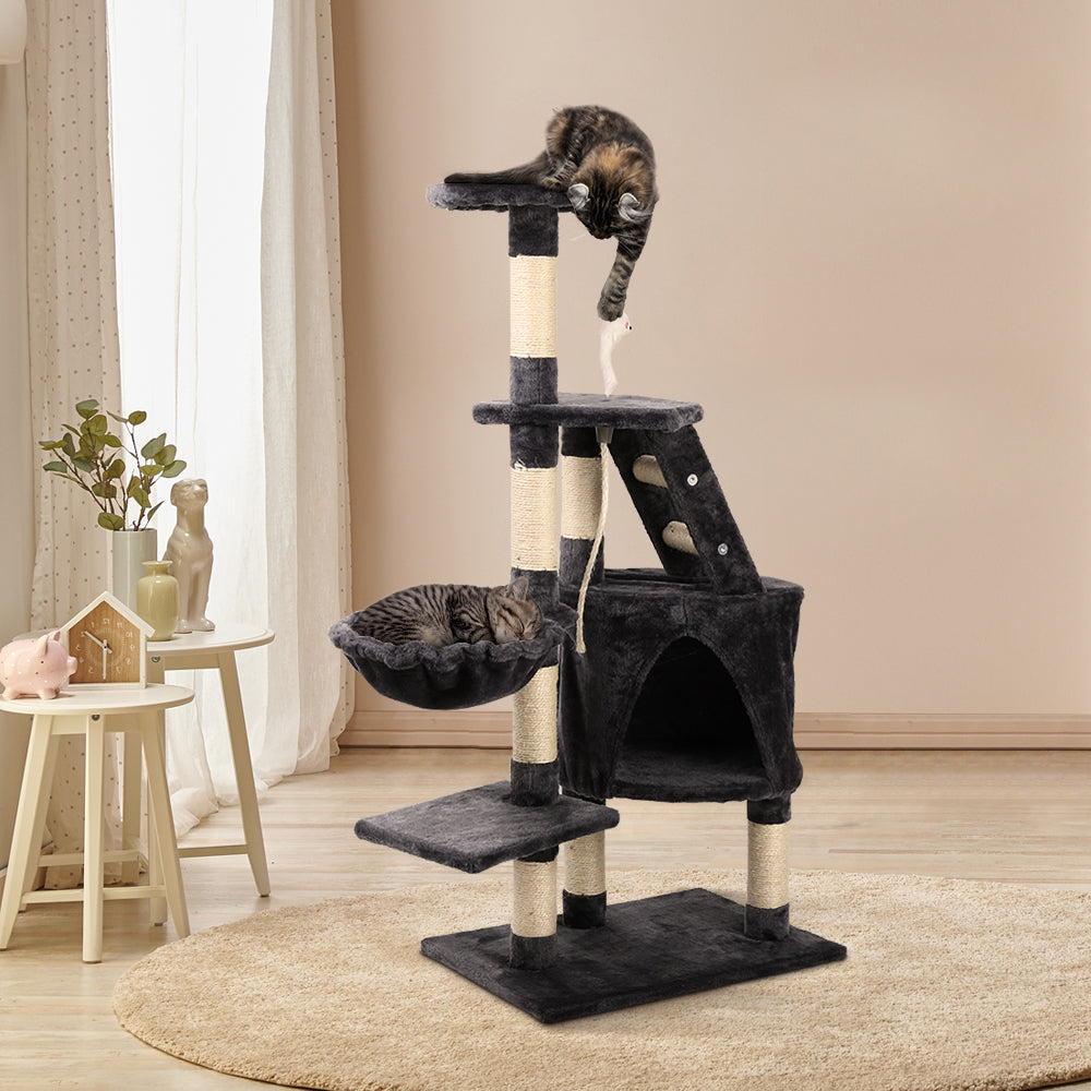 Cat Tree Scratching Post Tower House Wood Multi Level 120cms
