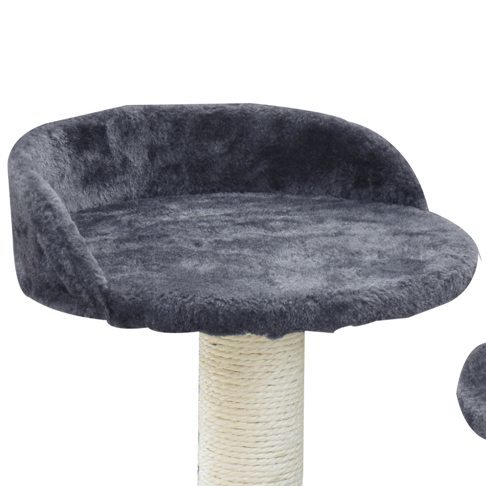 Cat Tree Scratching Post Tower Wood Grey 134cm