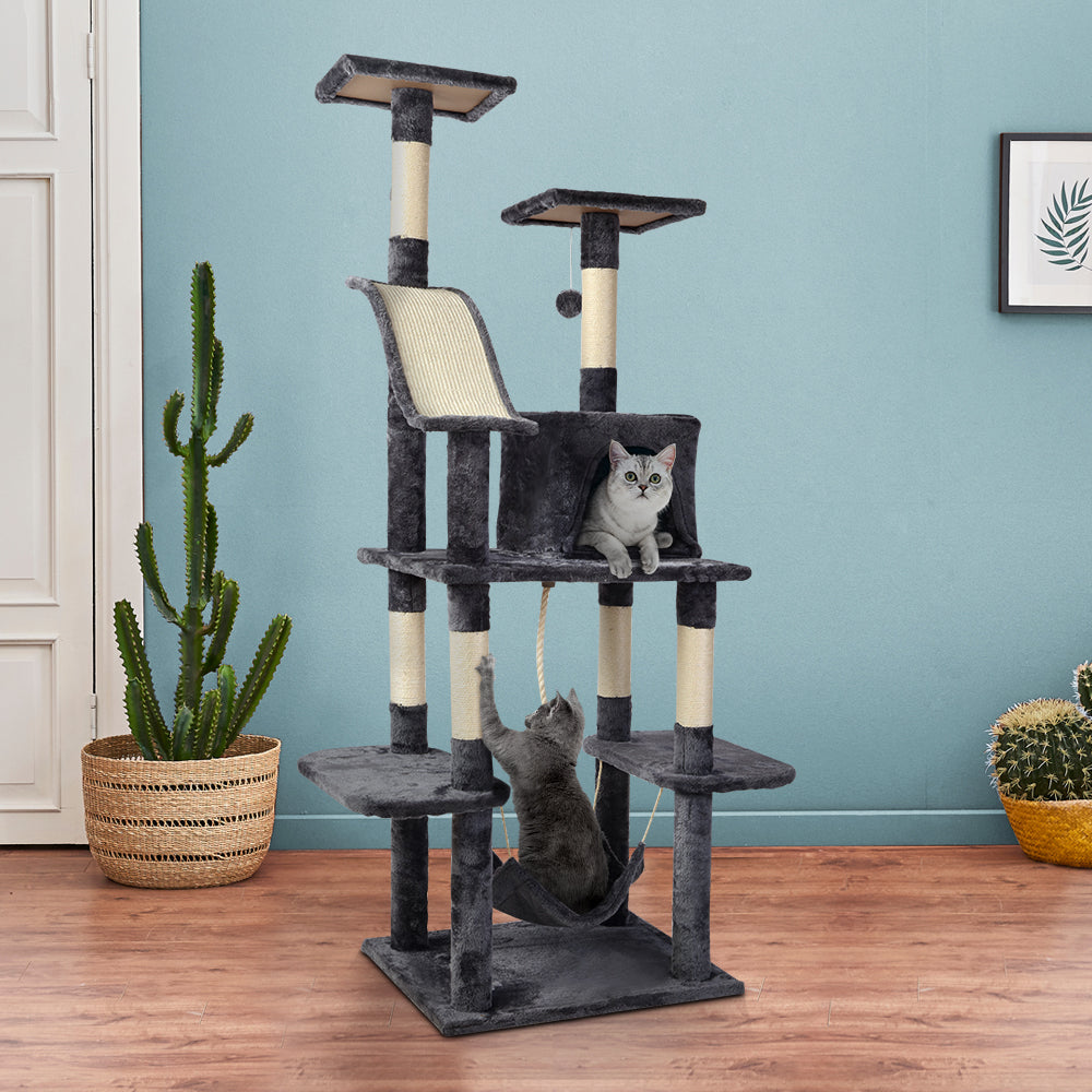 Cat Tree Scratching Post Scratcher Tower Wood 171cms