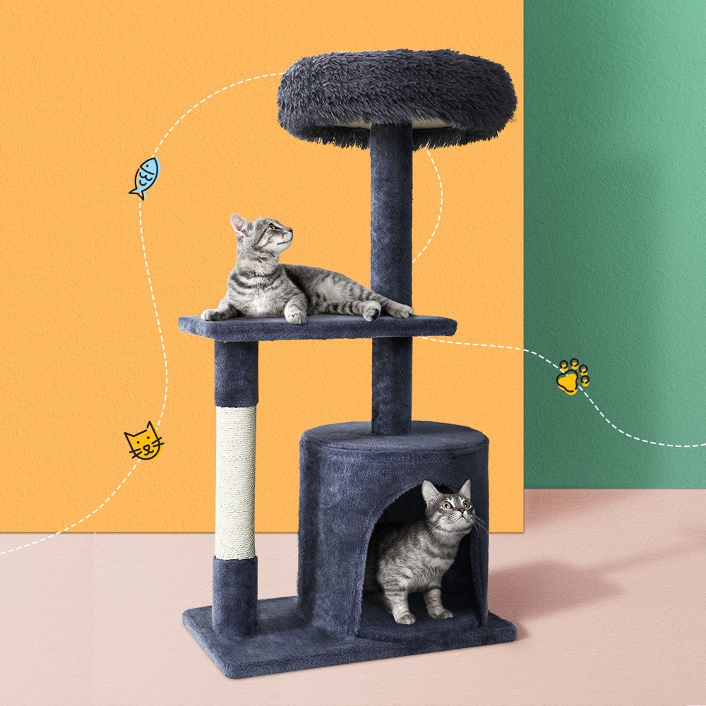 Cat Tree Scratching Post Scratcher Tower Grey 94cm